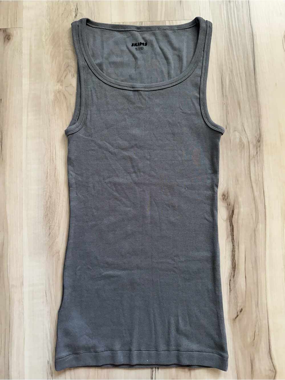 SKIMS Gray Ribbed Scoop Neck Tank NEW